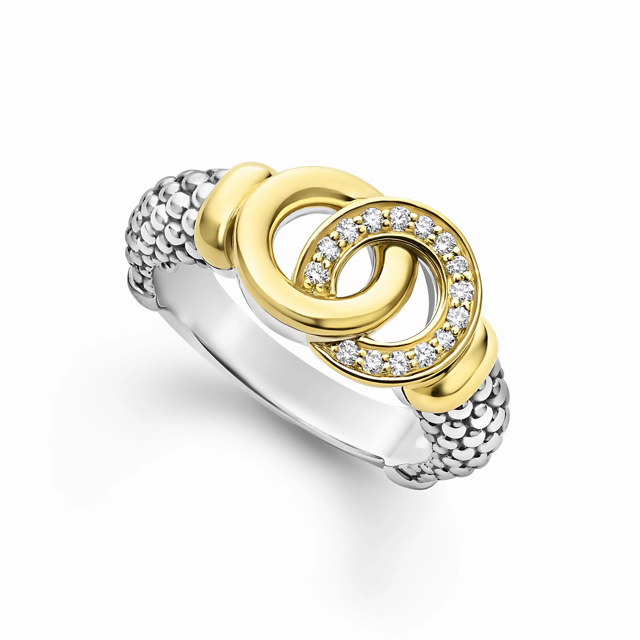 Signature Caviar Two-Tone Interlocking Diamond Gift Set