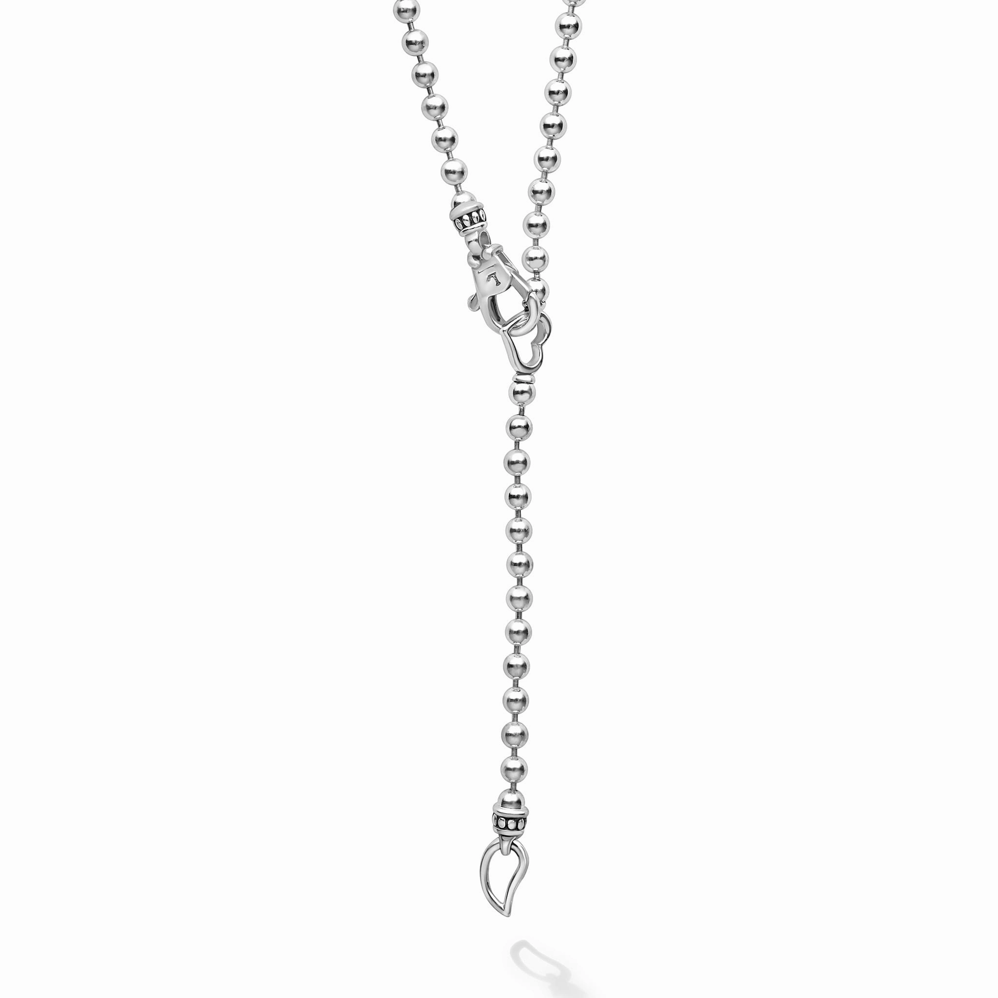 Signature Caviar Two-Tone Interlocking Diamond Necklace