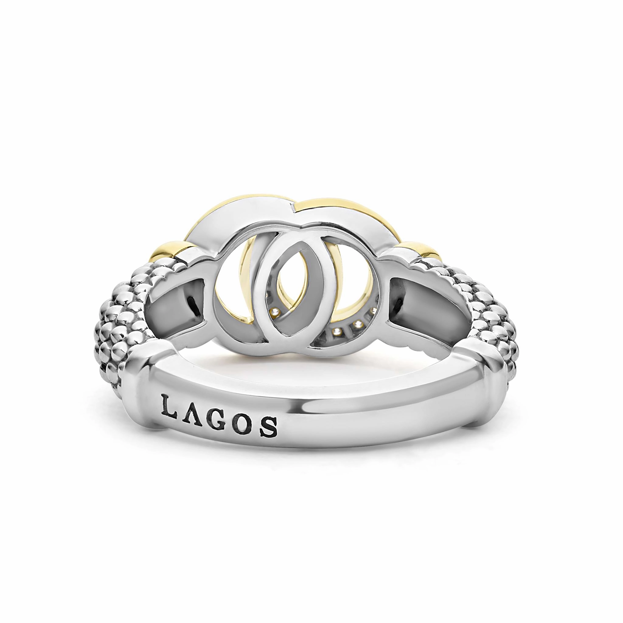 Signature Caviar Two-Tone Interlocking Diamond Ring