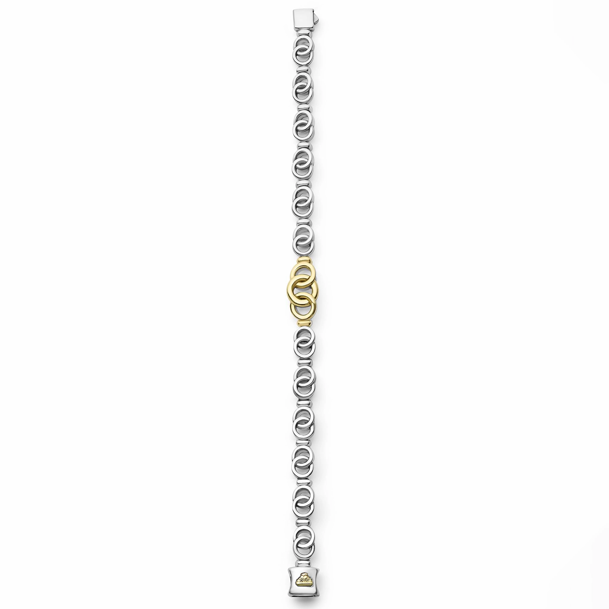 Signature Caviar Two-Tone Interlocking Link Bracelet