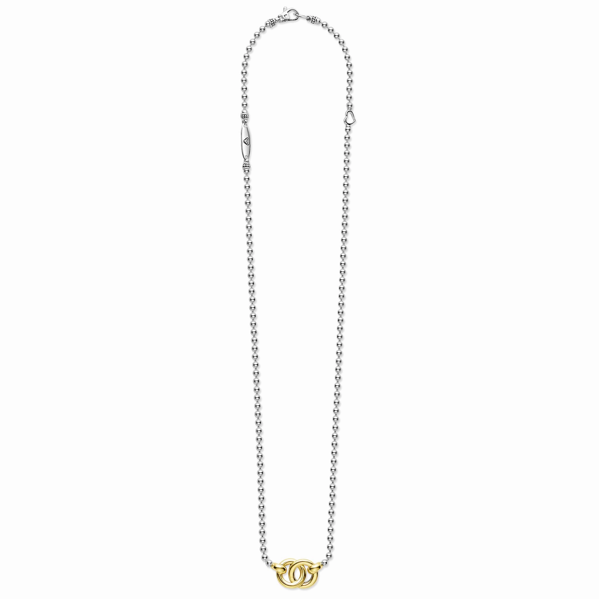 Signature Caviar Two-Tone Interlocking Pendant Necklace