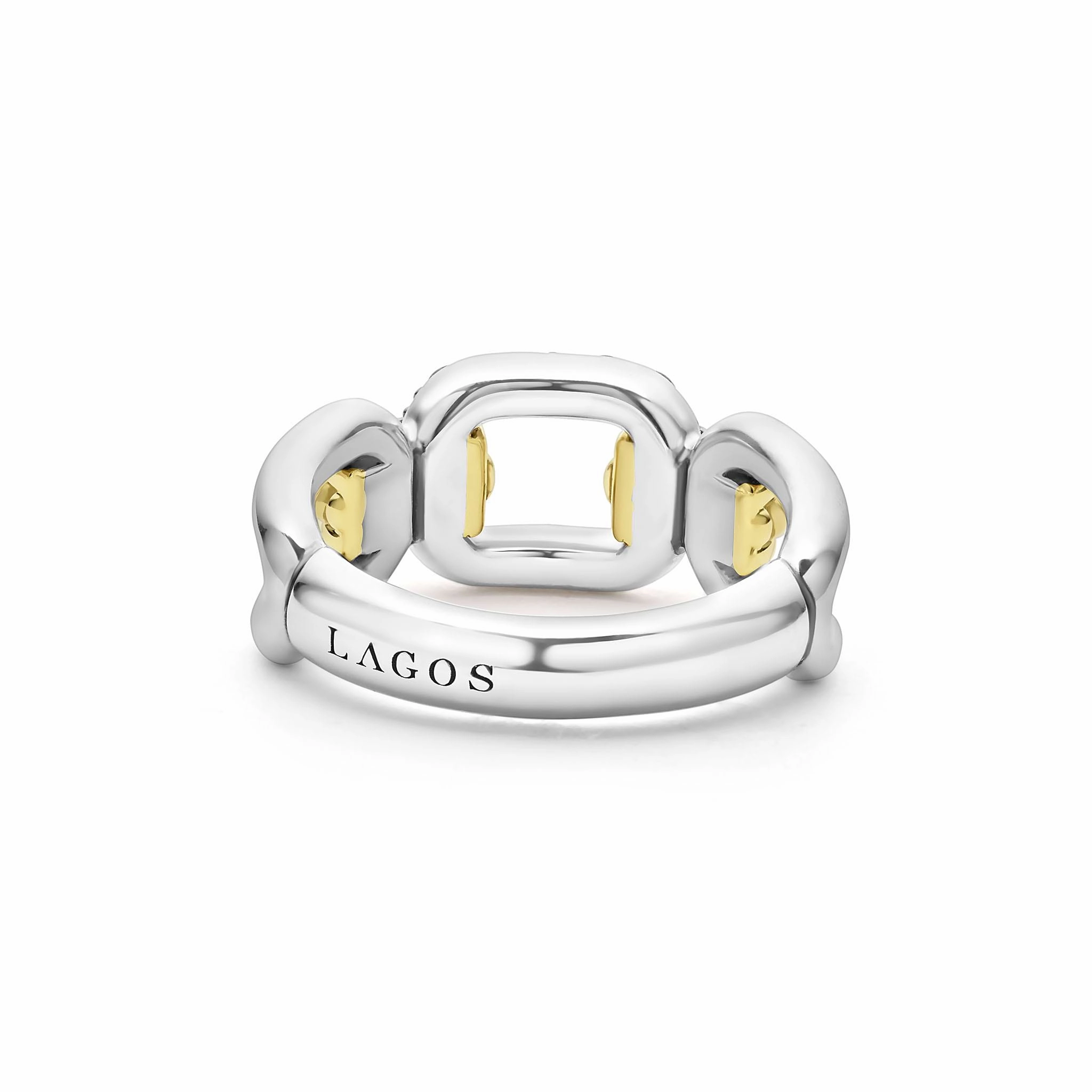 Signature Caviar Two-Tone Link Diamond Ring