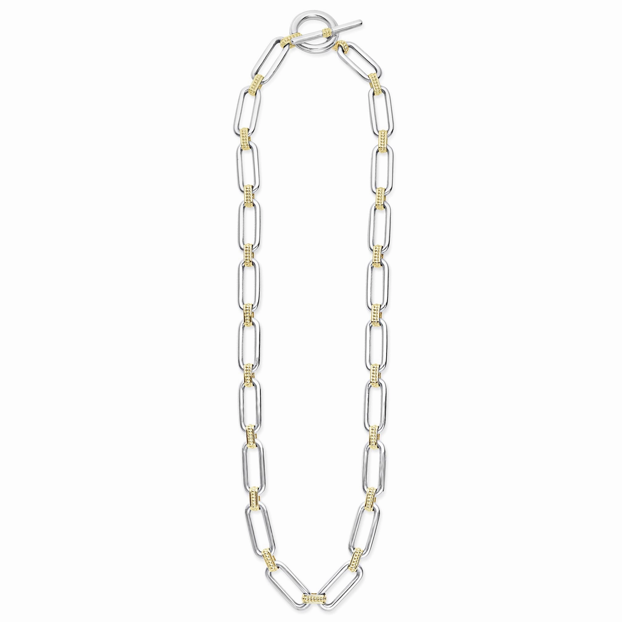 Signature Caviar Two-Tone Link Necklace
