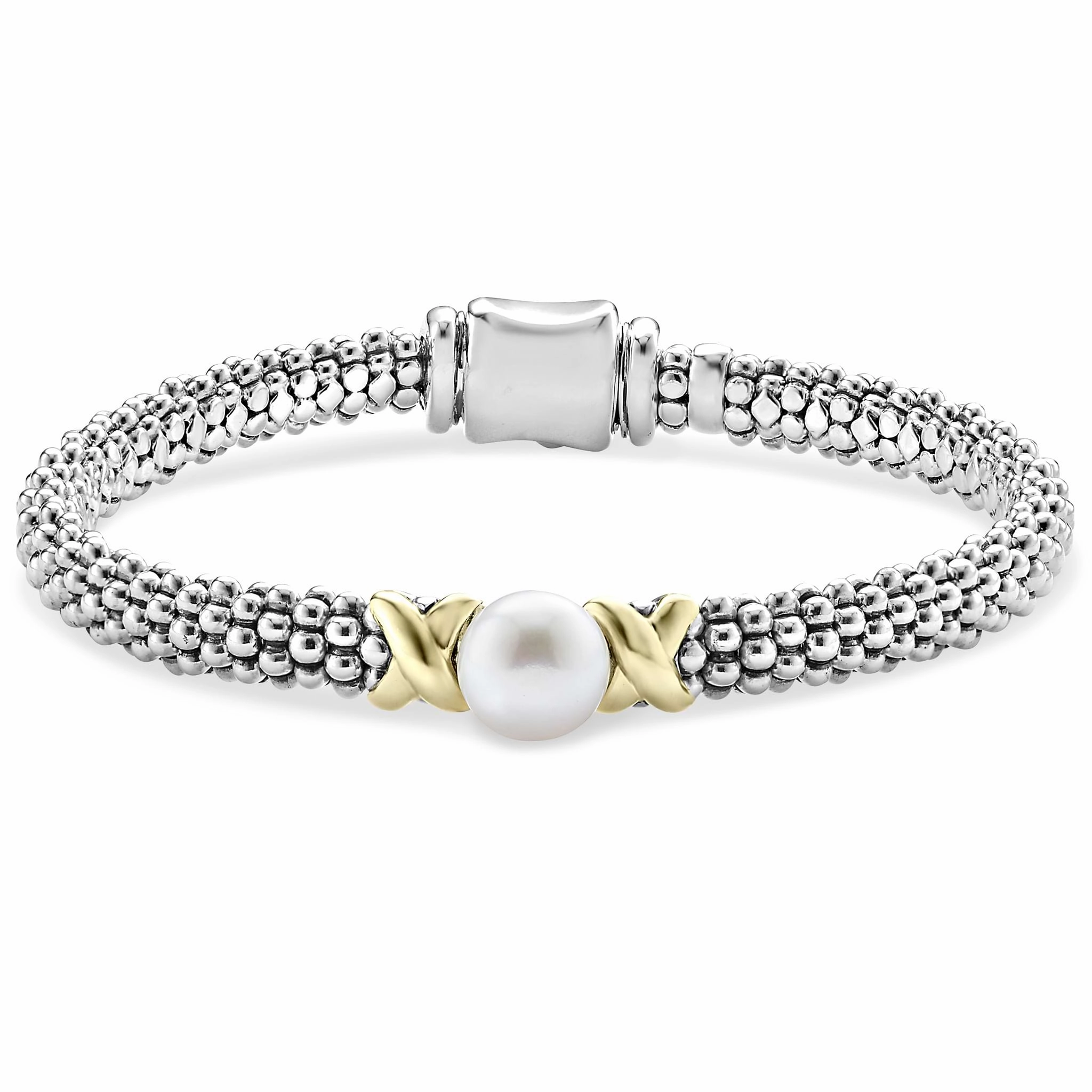 Signature Caviar Two-Tone Pearl Bracelet Gift Set