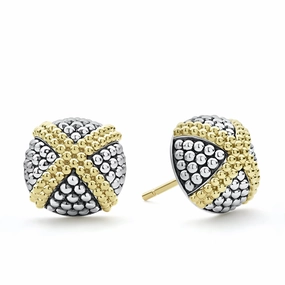 Signature Caviar Two-Tone X Caviar Stud Earrings