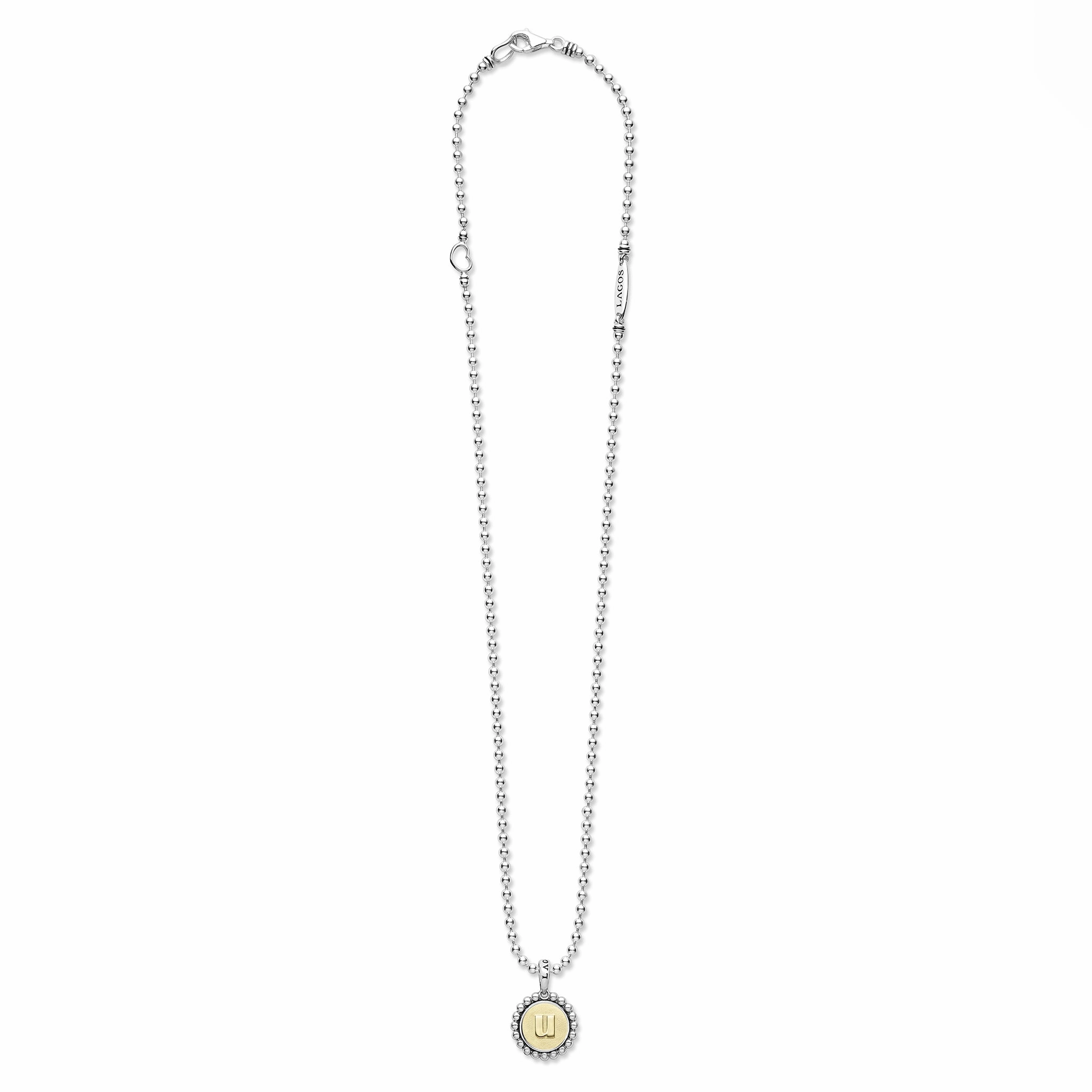 Signature Caviar U Initial Charm Necklace
