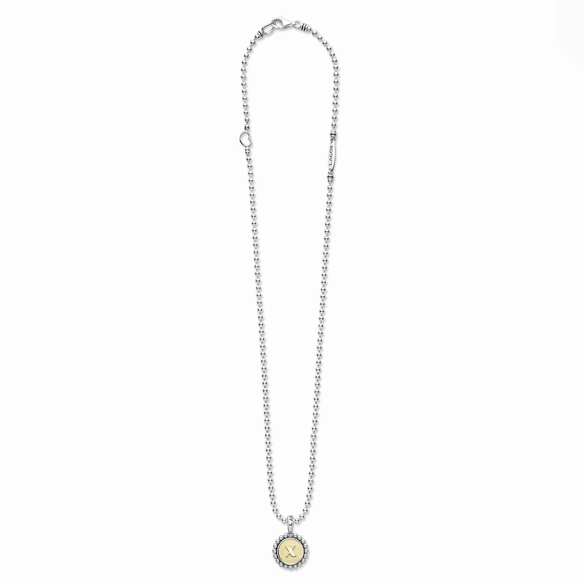 Signature Caviar X Initial Charm Necklace