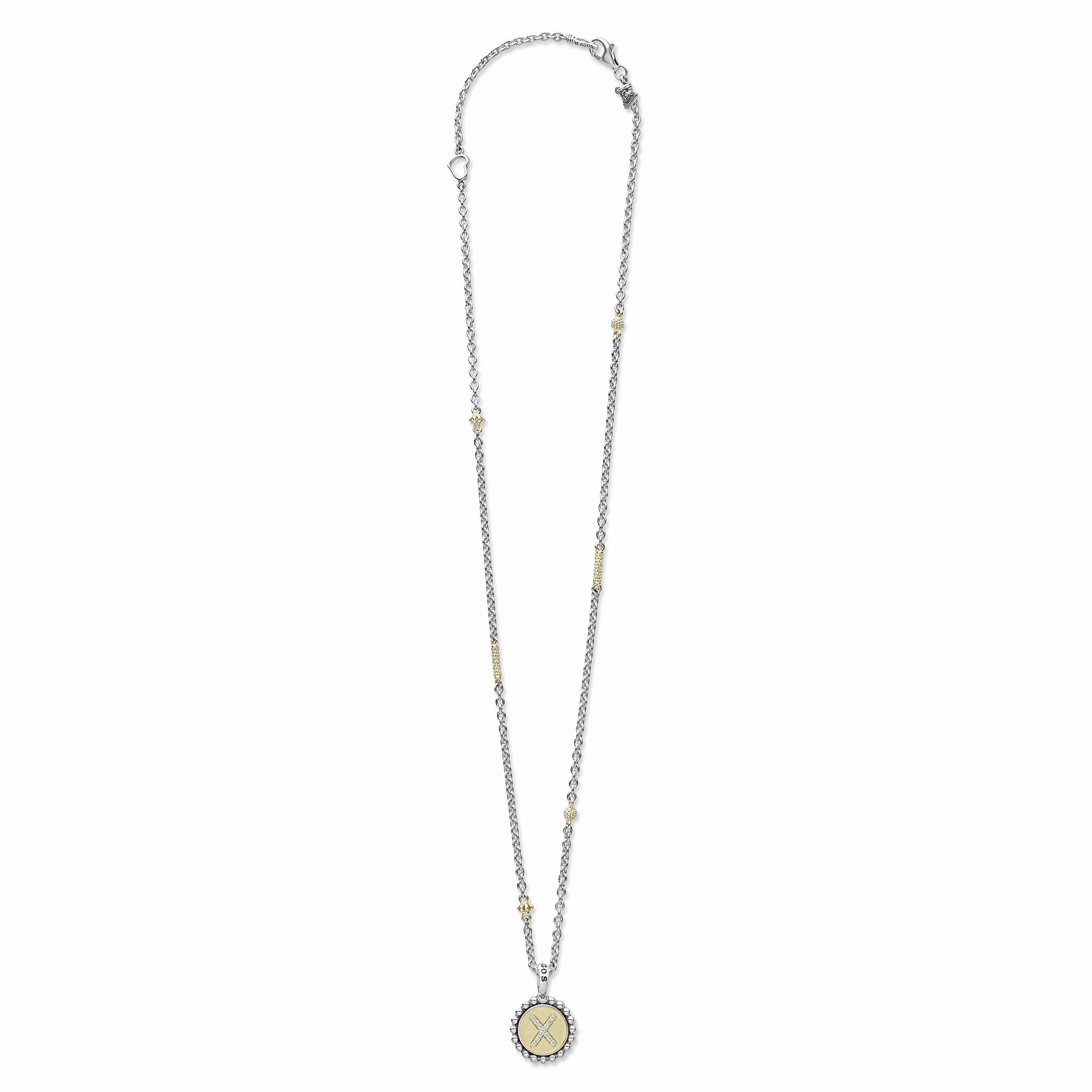 Signature Caviar X Initial Diamond Charm Necklace