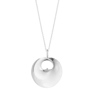 Silver Hidden Heart Large Pendant Necklace