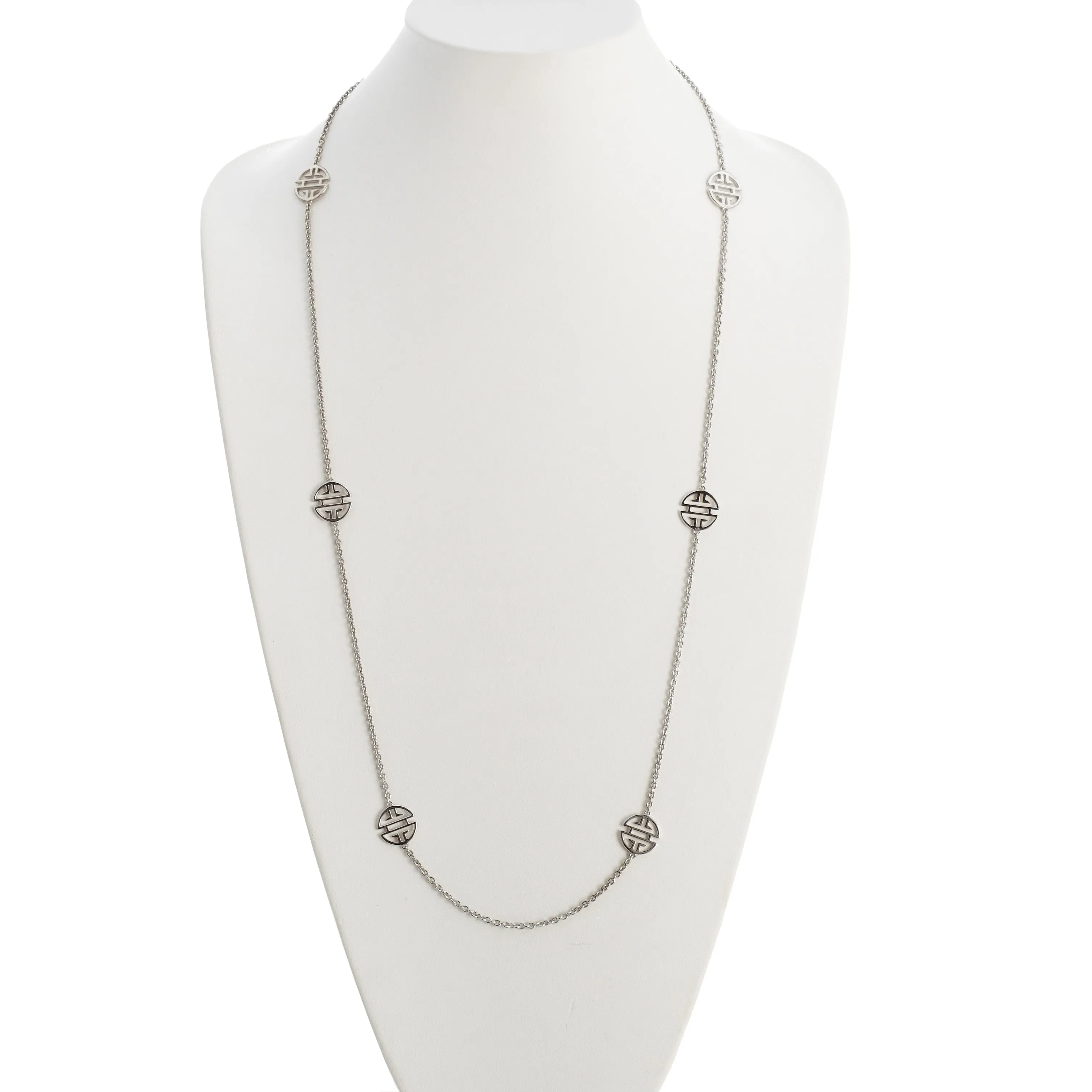 Silver Six-Station Shou Necklace
