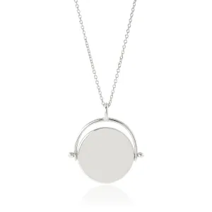 Silver Swivel Round Pendant Necklace