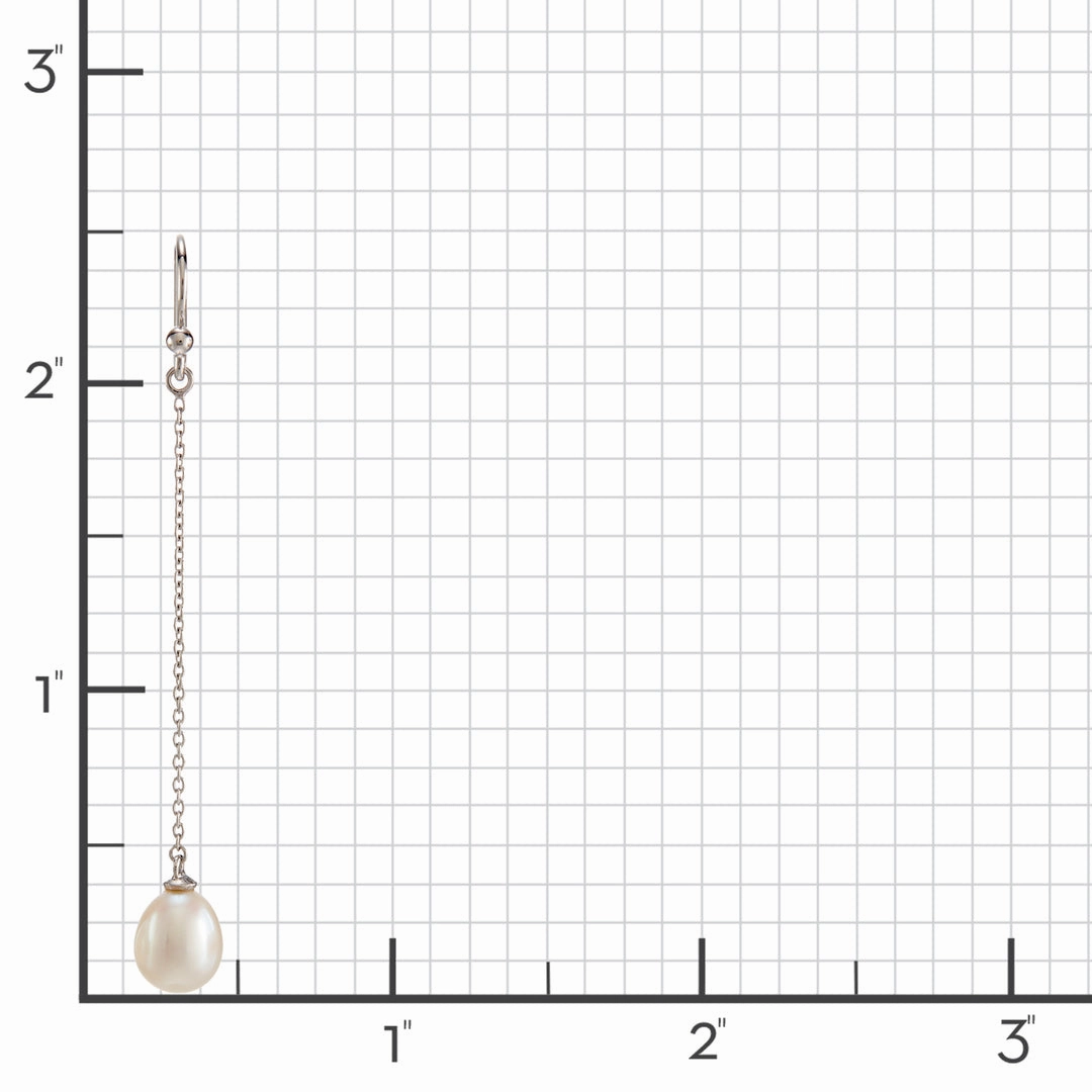 Silver Chain & Pearl Drop Earrings