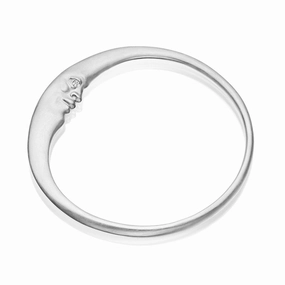 Silver Crescent Moon Bangle