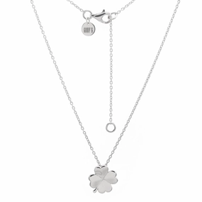 Silver Four-Leaf Clover Pendant Necklace