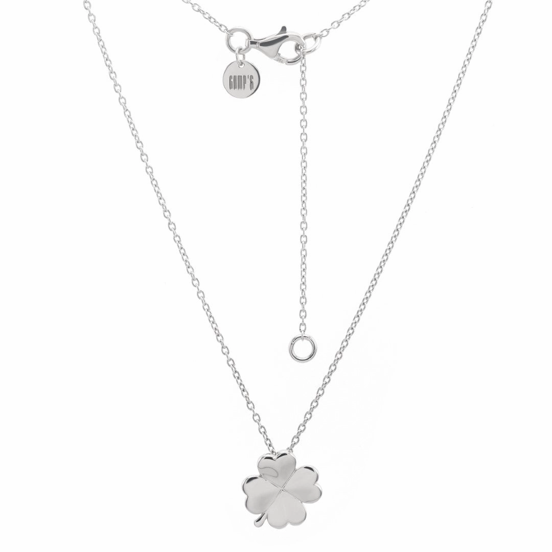 Silver Four-Leaf Clover Pendant Necklace