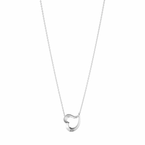 Silver Love Leaf Pendant Necklace