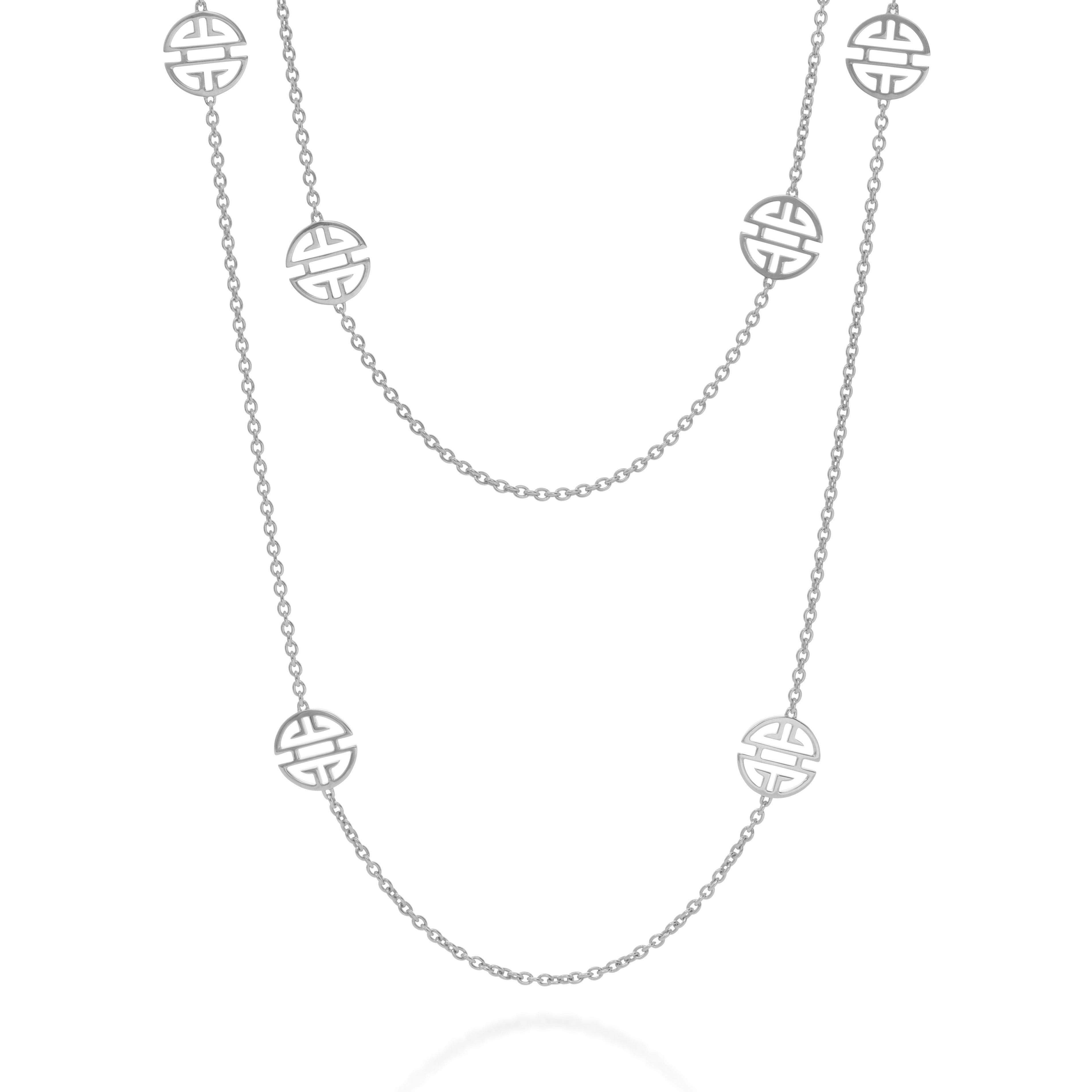 Silver Six-Station Shou Necklace