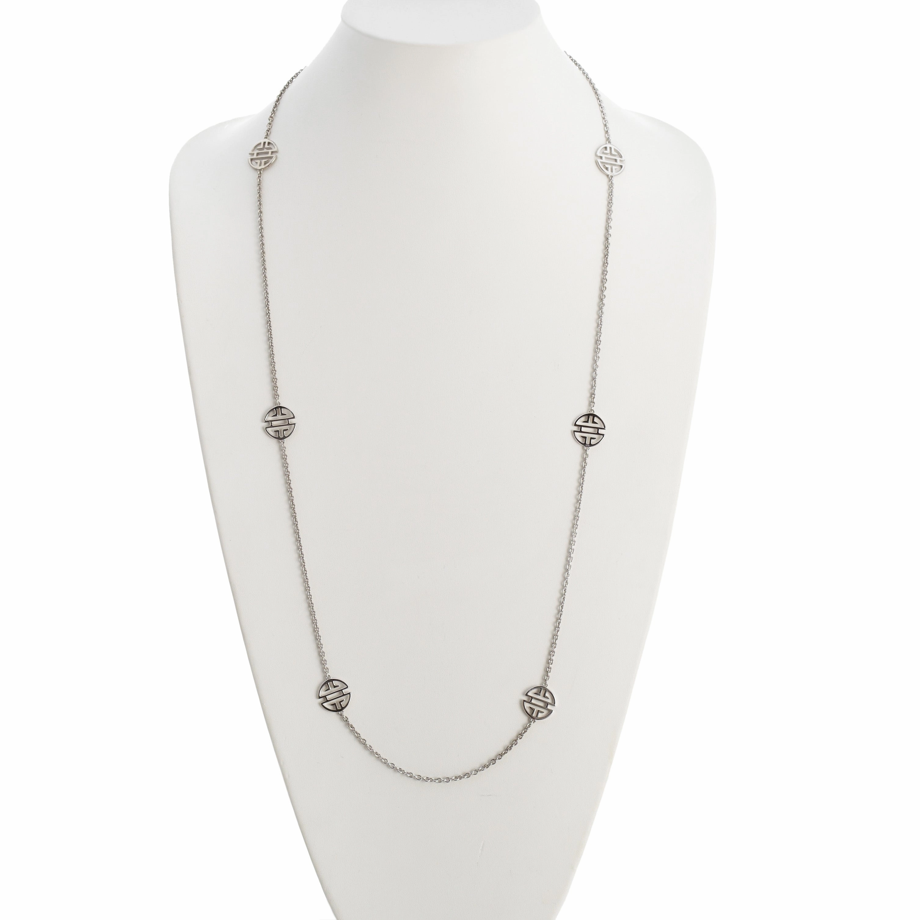 Silver Six-Station Shou Necklace