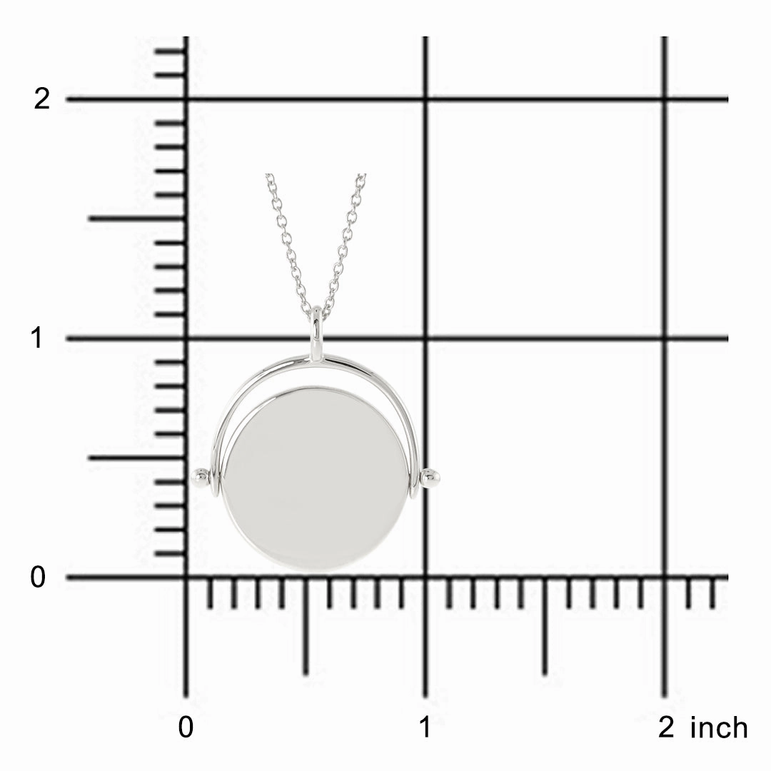 Silver Swivel Round Pendant Necklace