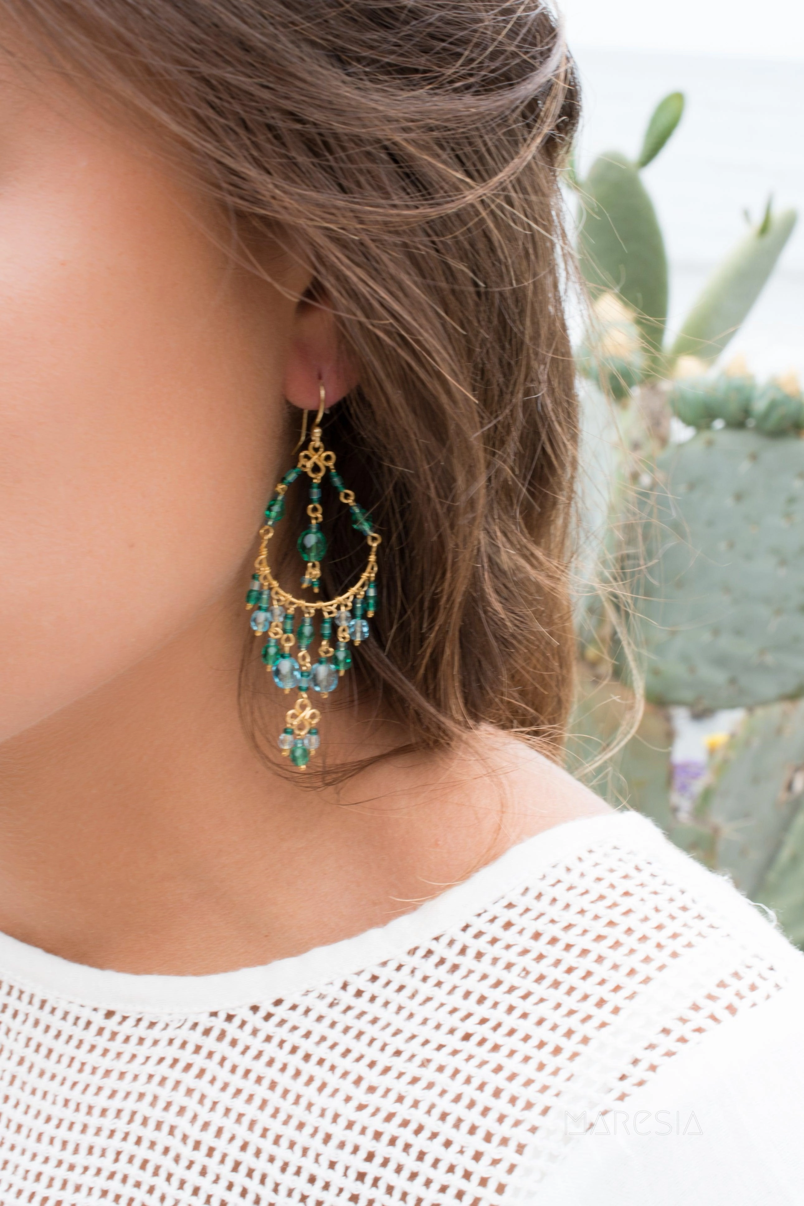 Silvia Chandelier Earrings ~Gold Plated ~ SME031