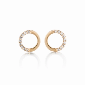Simple Circle Diamond Earrings