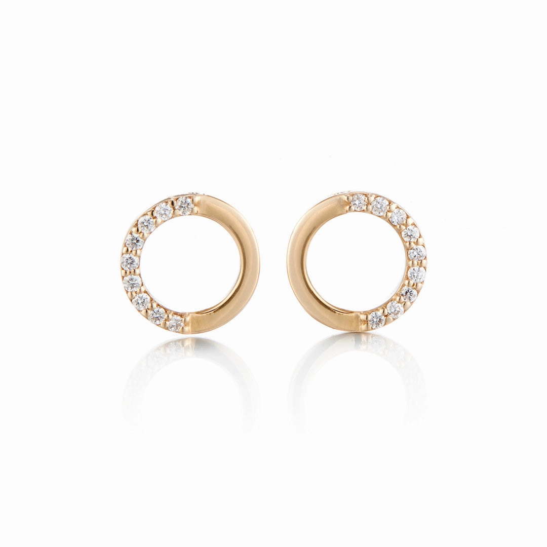 Simple Circle Diamond Earrings
