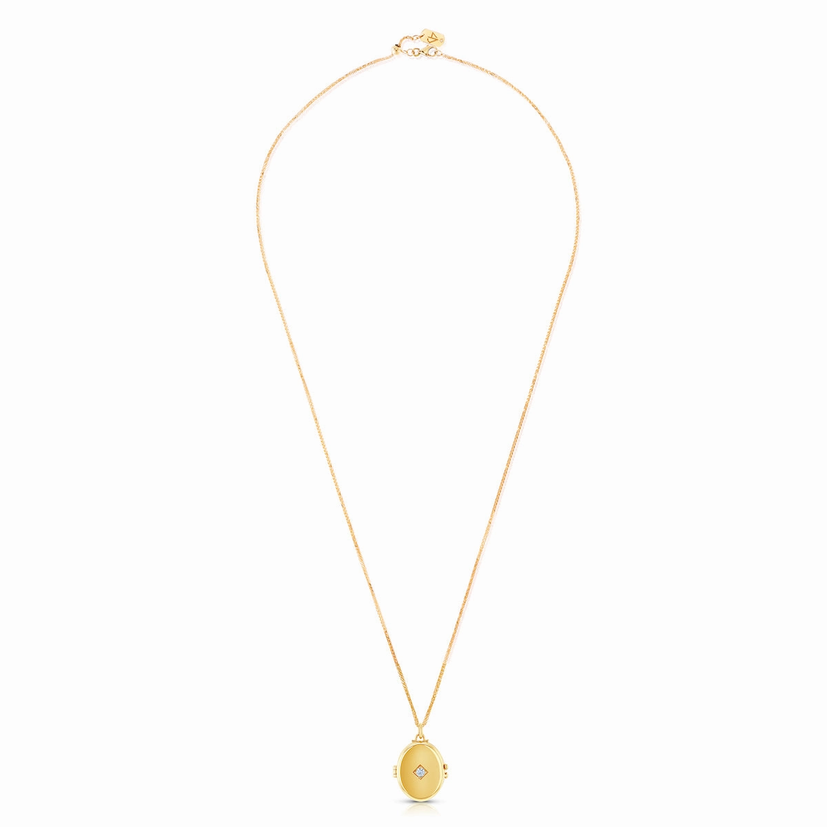 Single Diamond Locket Necklace
