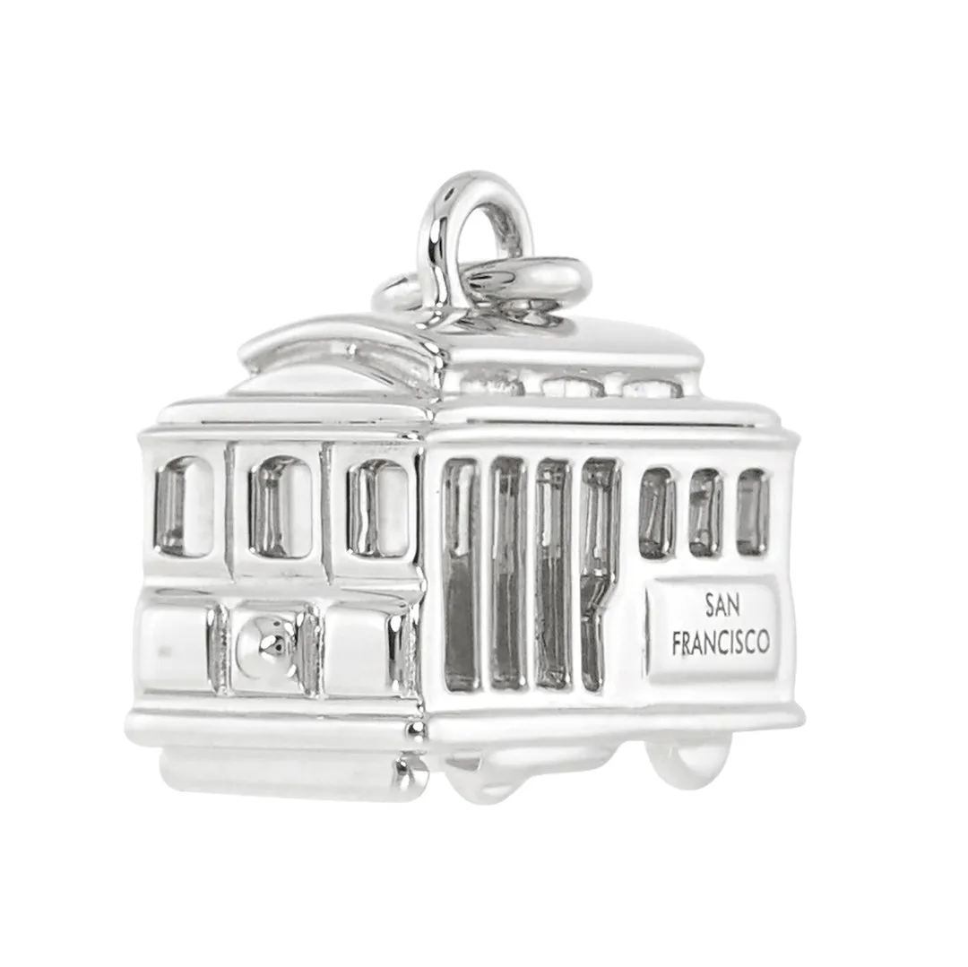 Small Silver Cable Car Charm