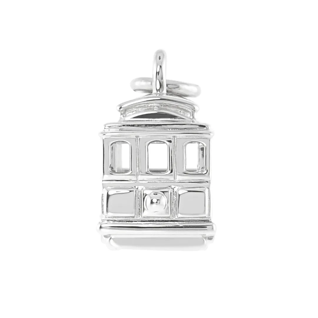 Small Silver Cable Car Charm