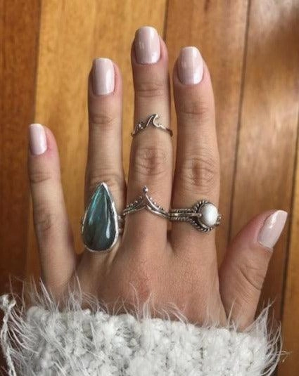 Small Double Wave Ring~ Sterling Silver 925~ SMR043