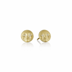 Small Moonface Stud Earrings