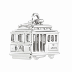 Small Silver Cable Car Charm