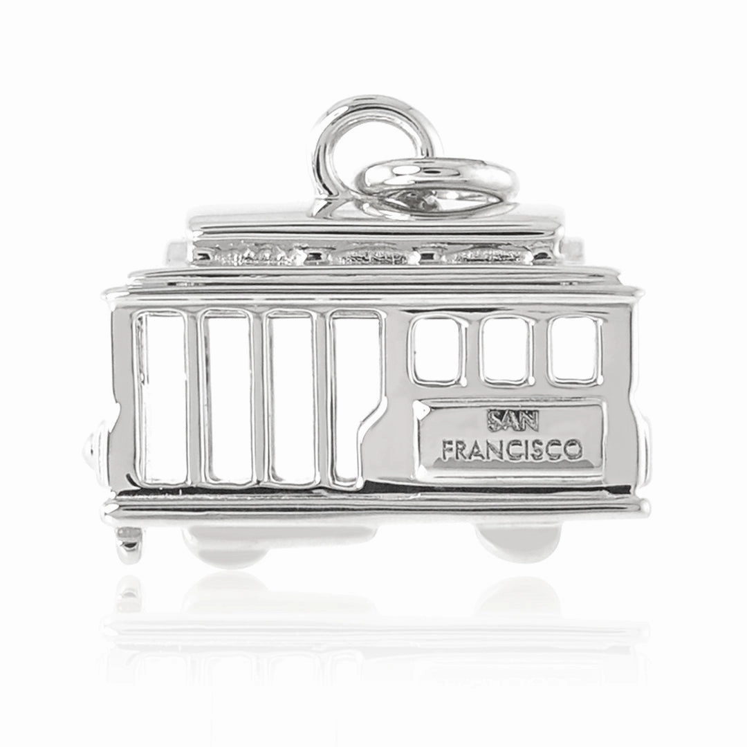 Small Silver Cable Car Charm