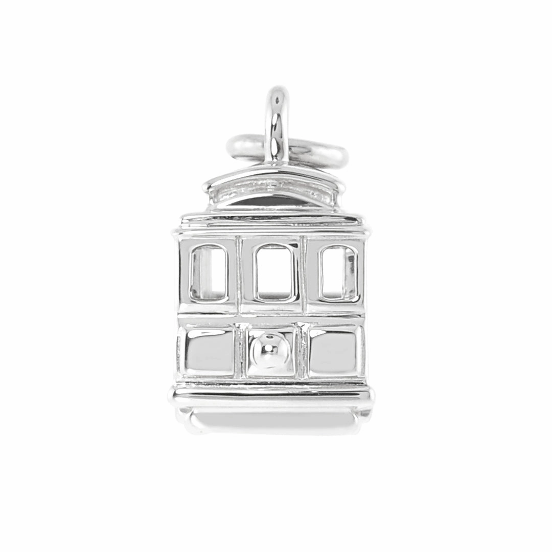 Small Silver Cable Car Charm