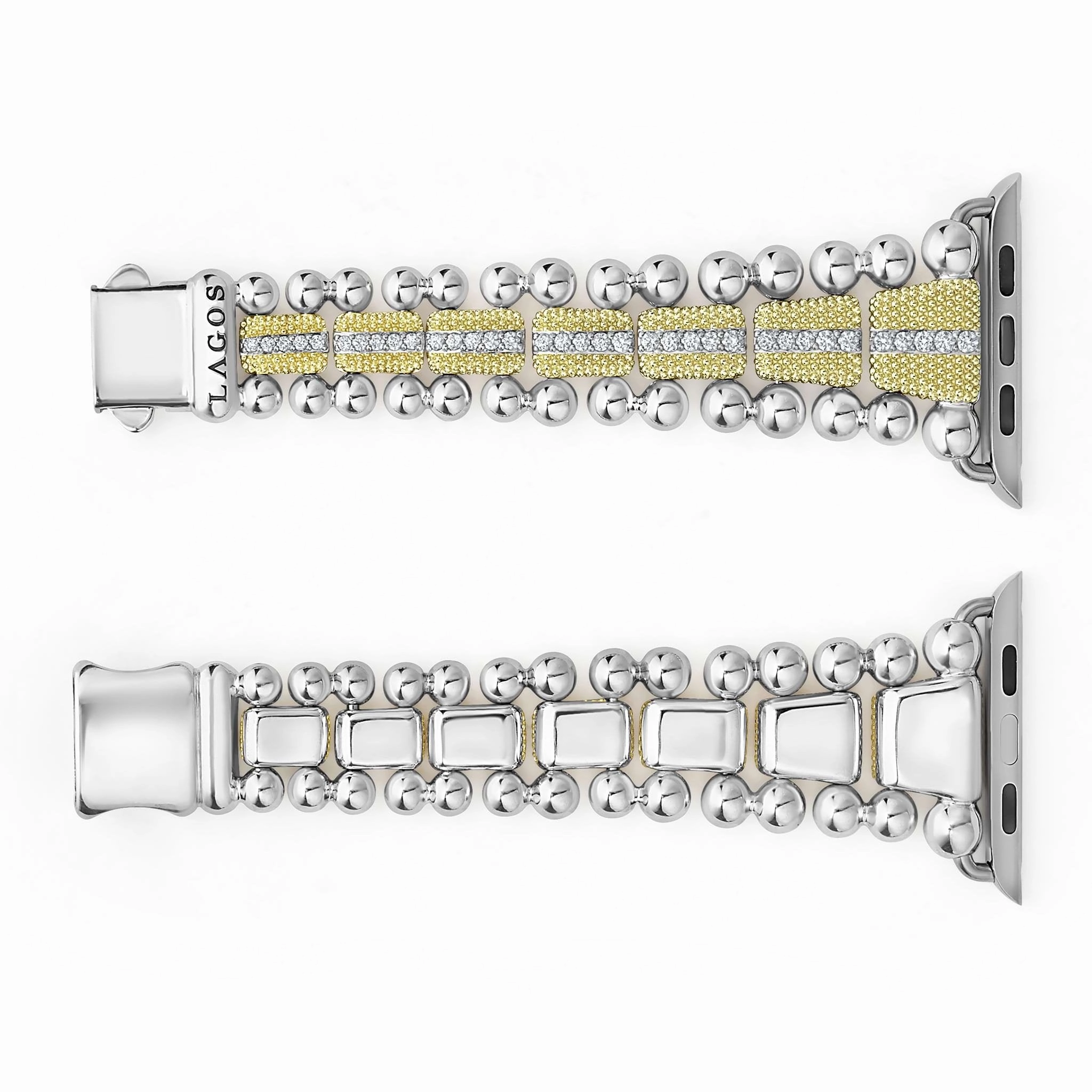 Smart Caviar 18K Gold and Diamond Caviar Beaded Watch Bracelet-42-49mm