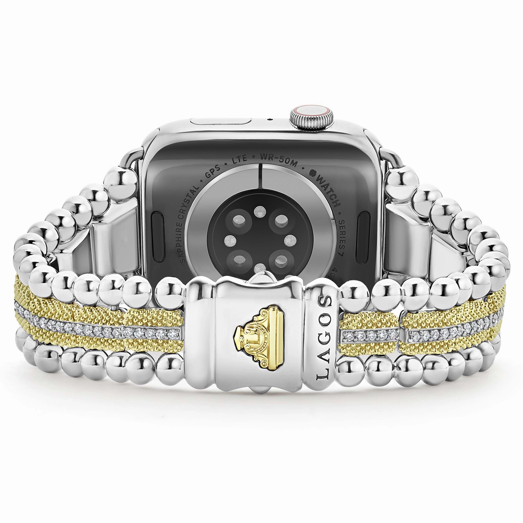 Smart Caviar 18K Gold and Diamond Caviar Beaded Watch Bracelet-42-49mm
