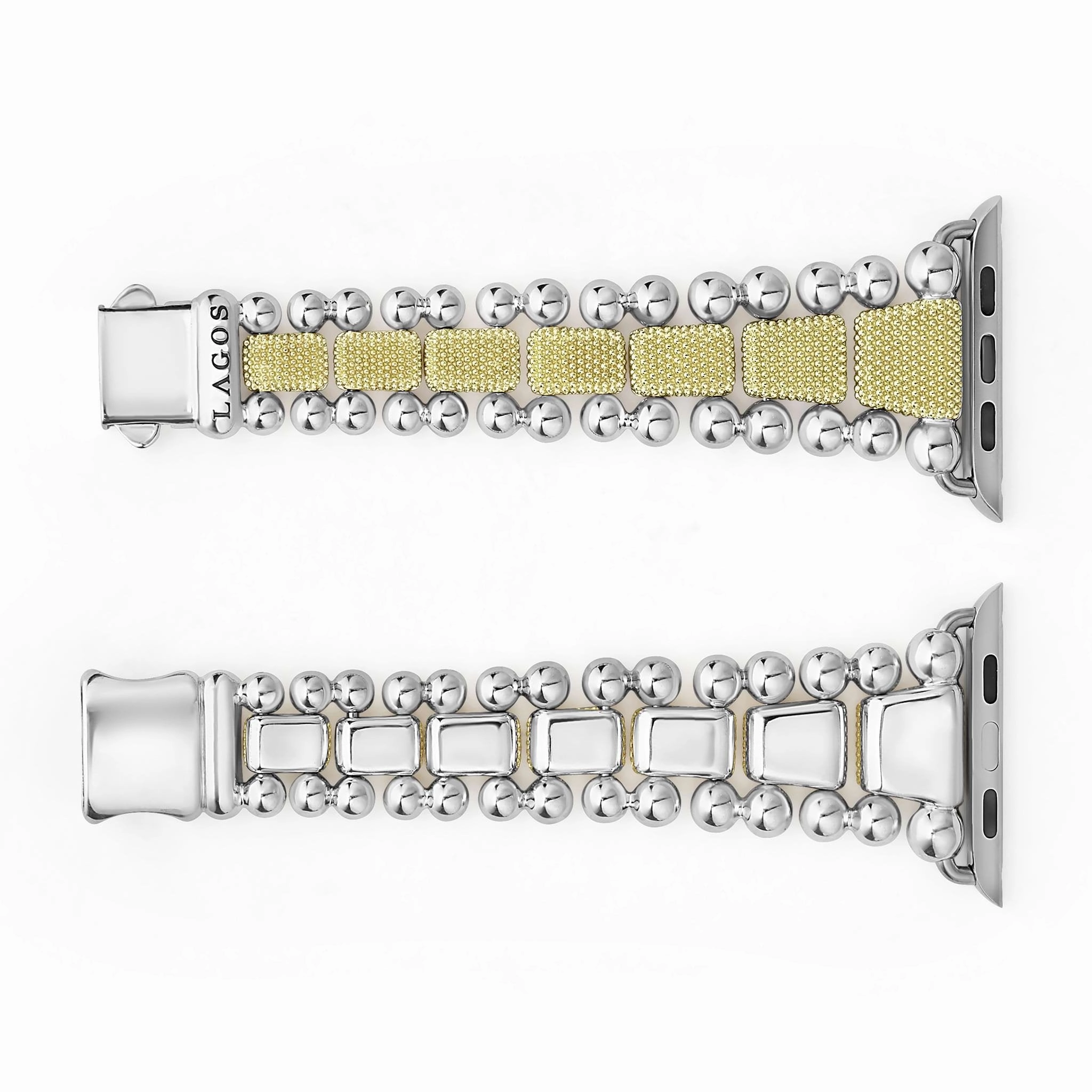 Smart Caviar 18K Gold and Sterling Silver Caviar Beaded Watch Bracelet-42-49mm