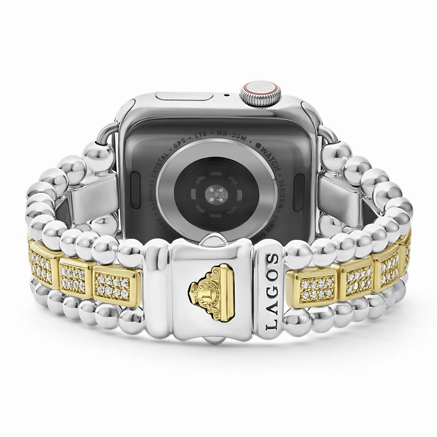 Smart Caviar 18K Gold and Sterling Silver Full Diamond Watch Bracelet-38-45mm