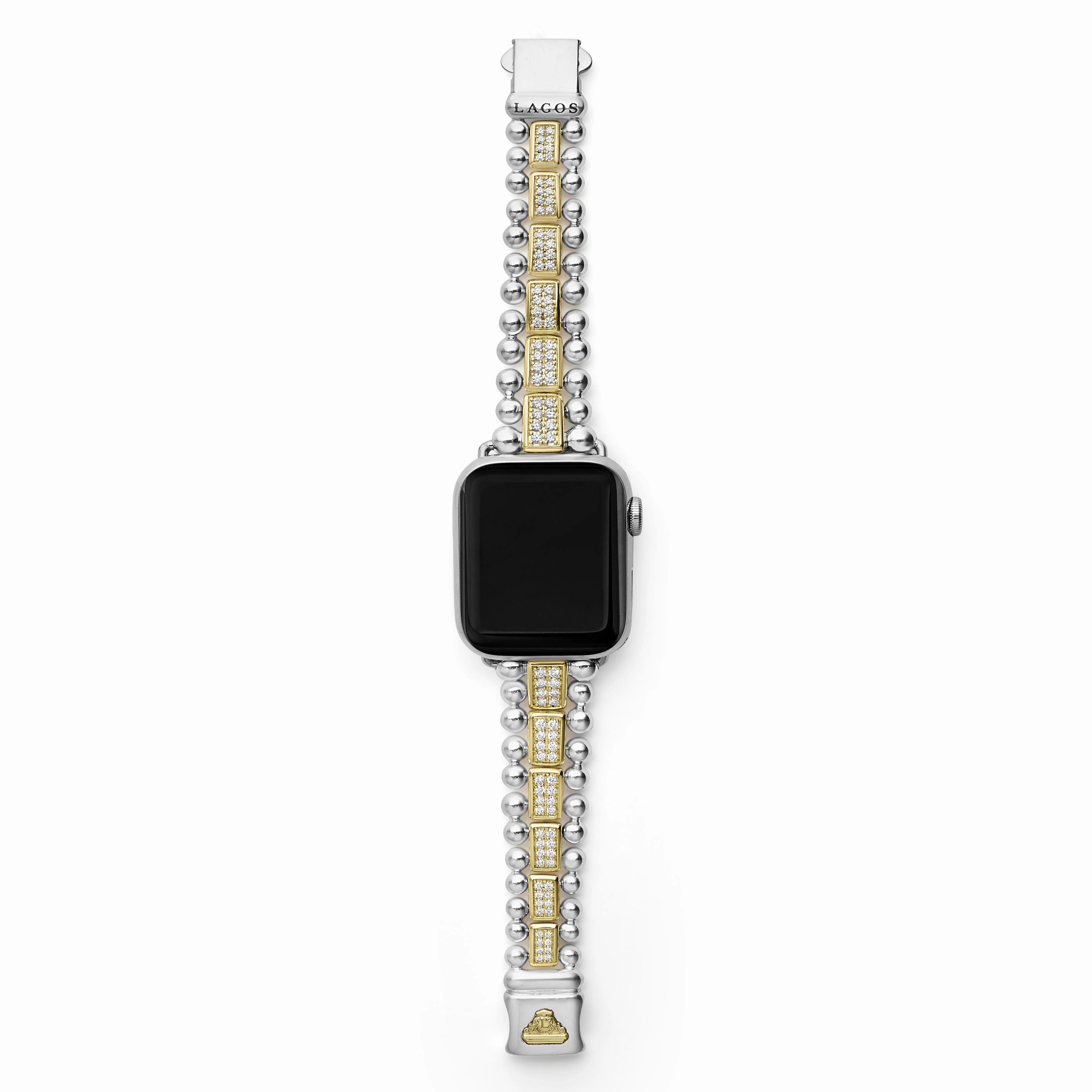 Smart Caviar 18K Gold and Sterling Silver Full Diamond Watch Bracelet-38-45mm