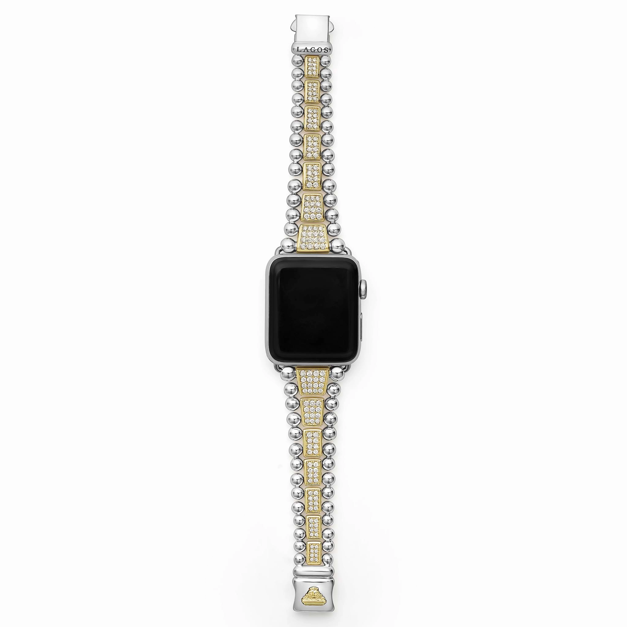 Smart Caviar 18K Gold and Sterling Silver Full Diamond Watch Bracelet-42-49mm