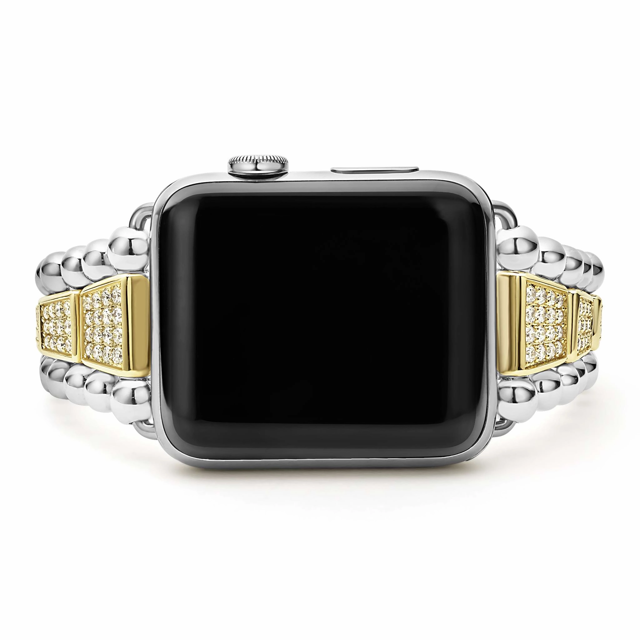 Smart Caviar 18K Gold and Sterling Silver Full Diamond Watch Bracelet-42-49mm