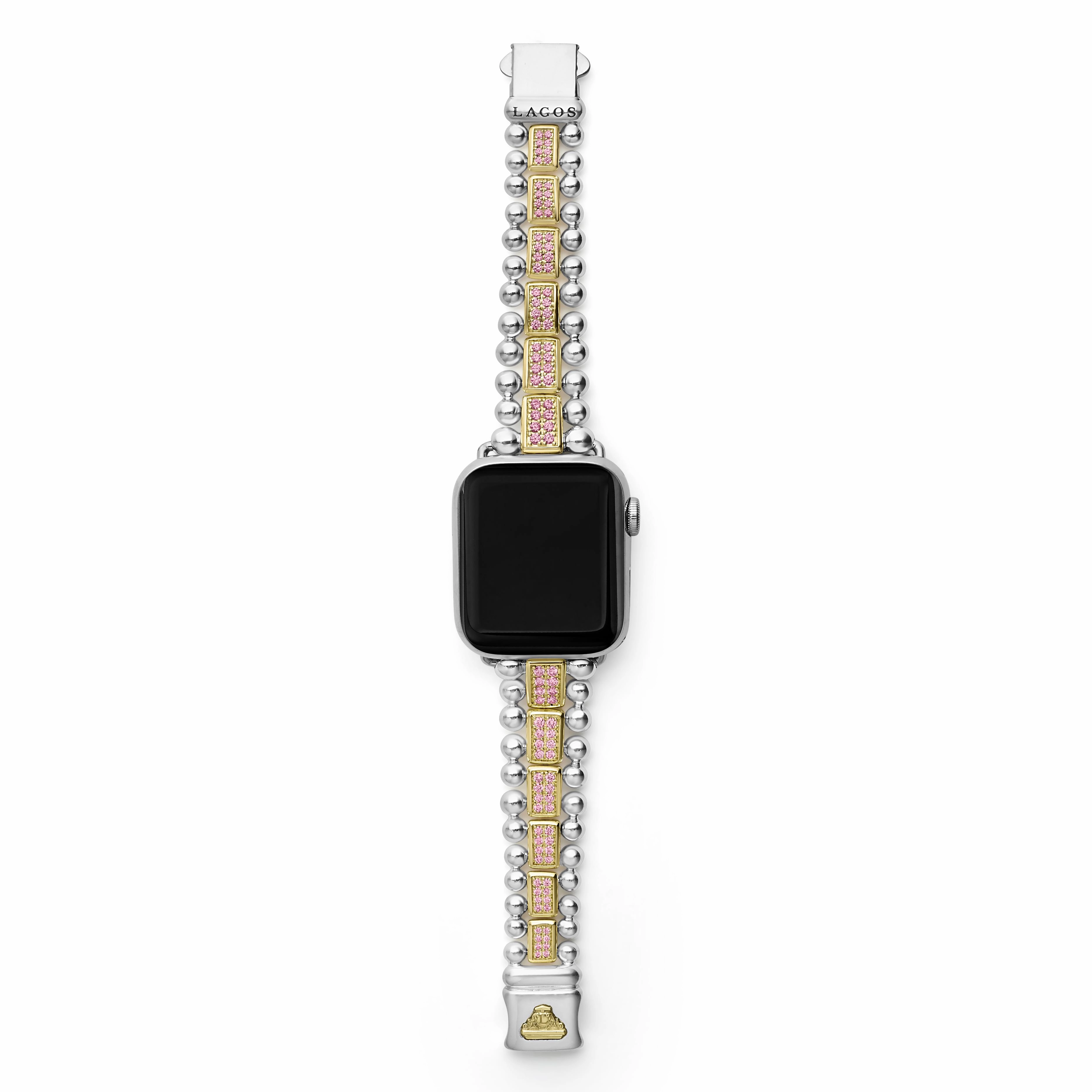 Smart Caviar 18K Gold and Sterling Silver Pink Sapphire Watch Bracelet-38-45mm