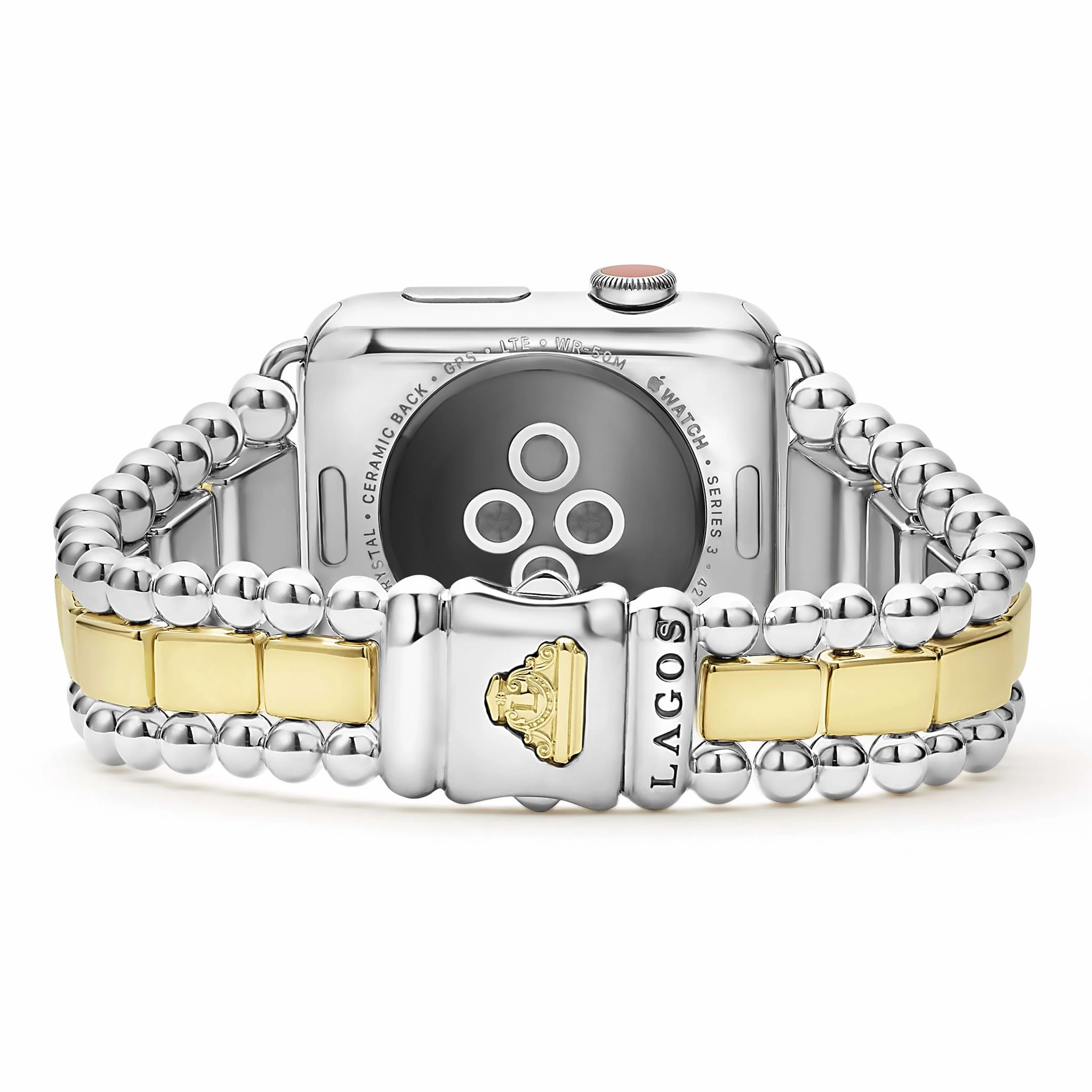 Smart Caviar 18K Gold and Sterling Silver Single Diamond Watch Bracelet-42-49mm