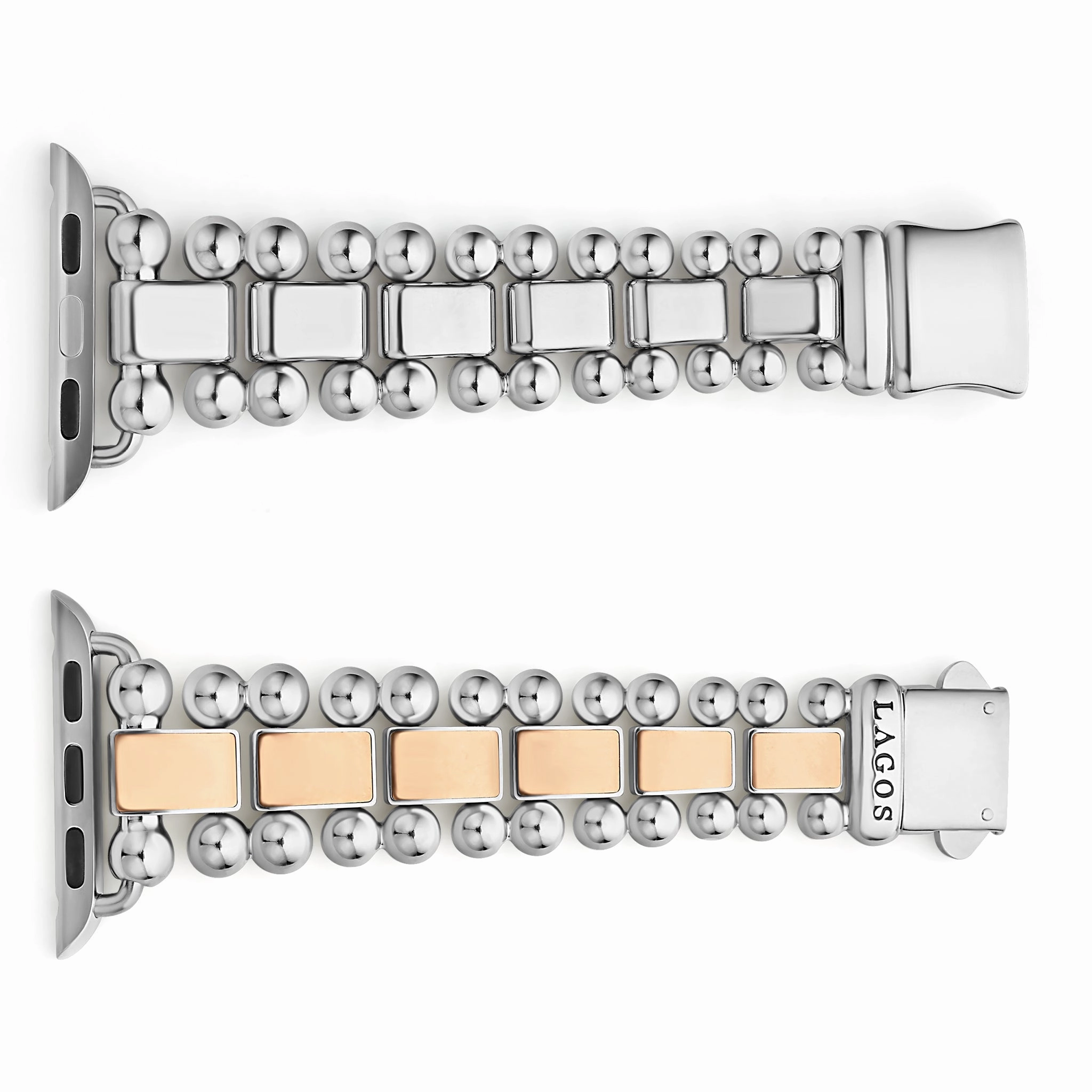Smart Caviar 18K Rose Gold and Stainless Steel Watch Bracelet-38-45mm