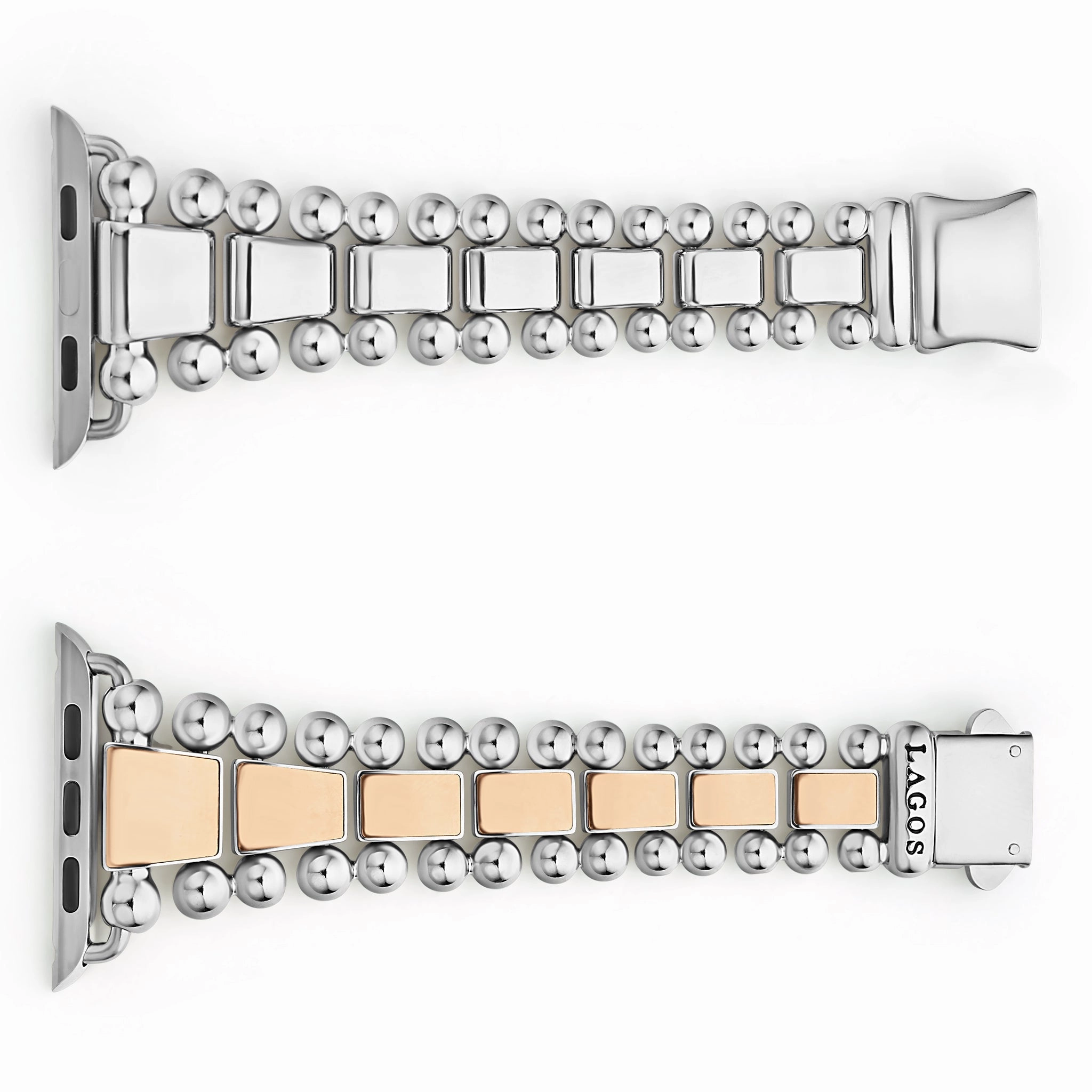 Smart Caviar 18K Rose Gold and Stainless Steel Watch Bracelet-42-49mm