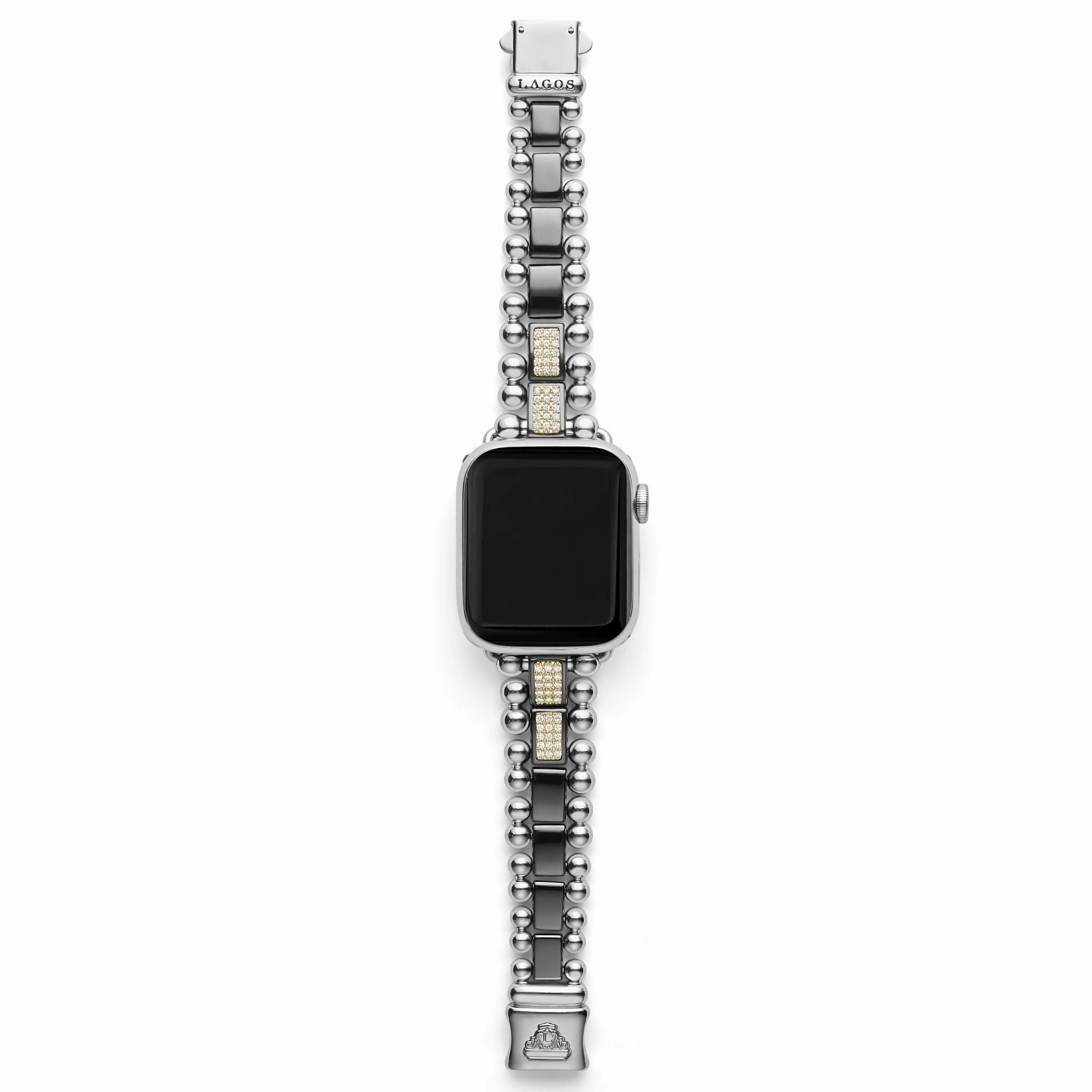 Smart Caviar Black Ceramic Half Diamond Watch Bracelet-38-45mm