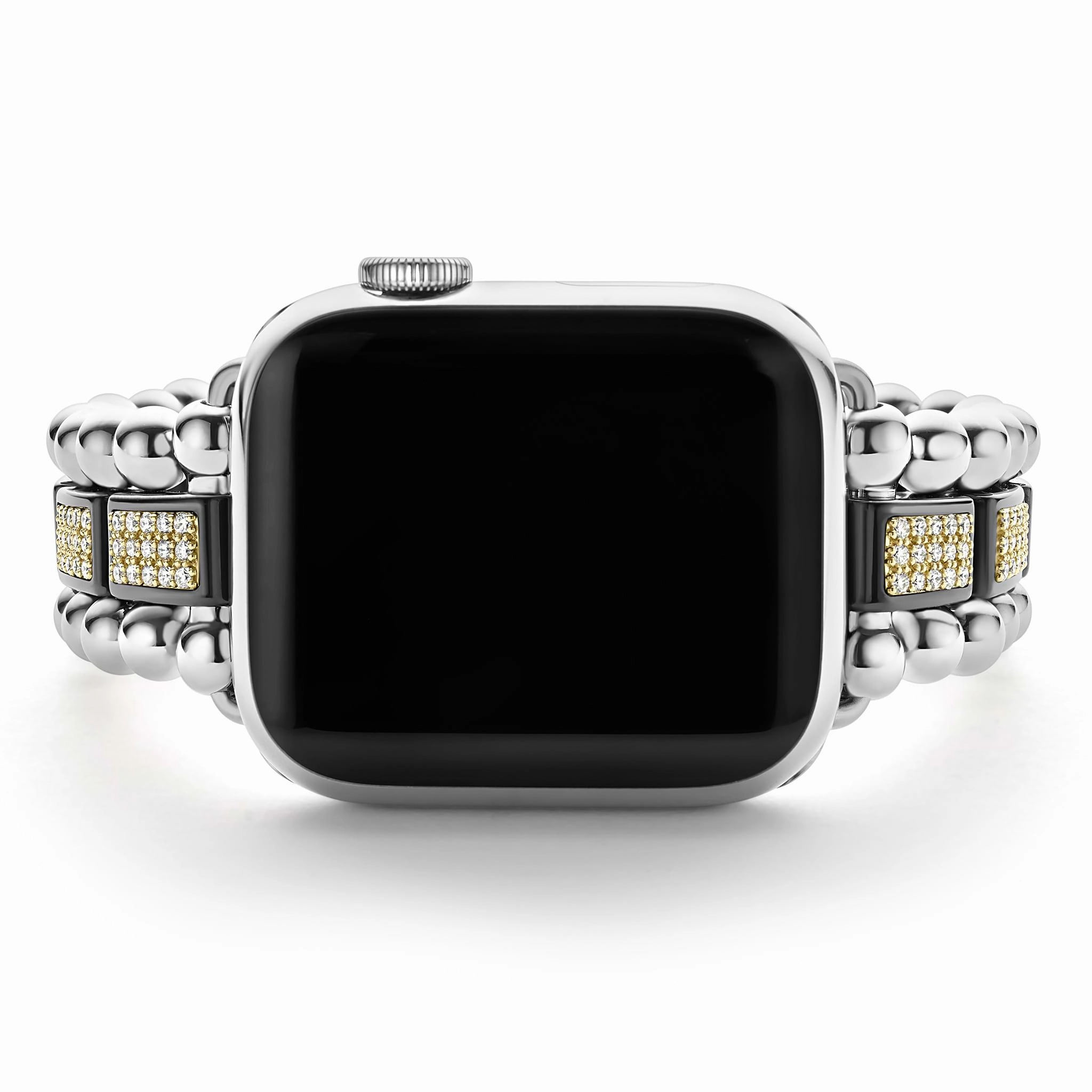 Smart Caviar Black Ceramic Half Diamond Watch Bracelet-38-45mm