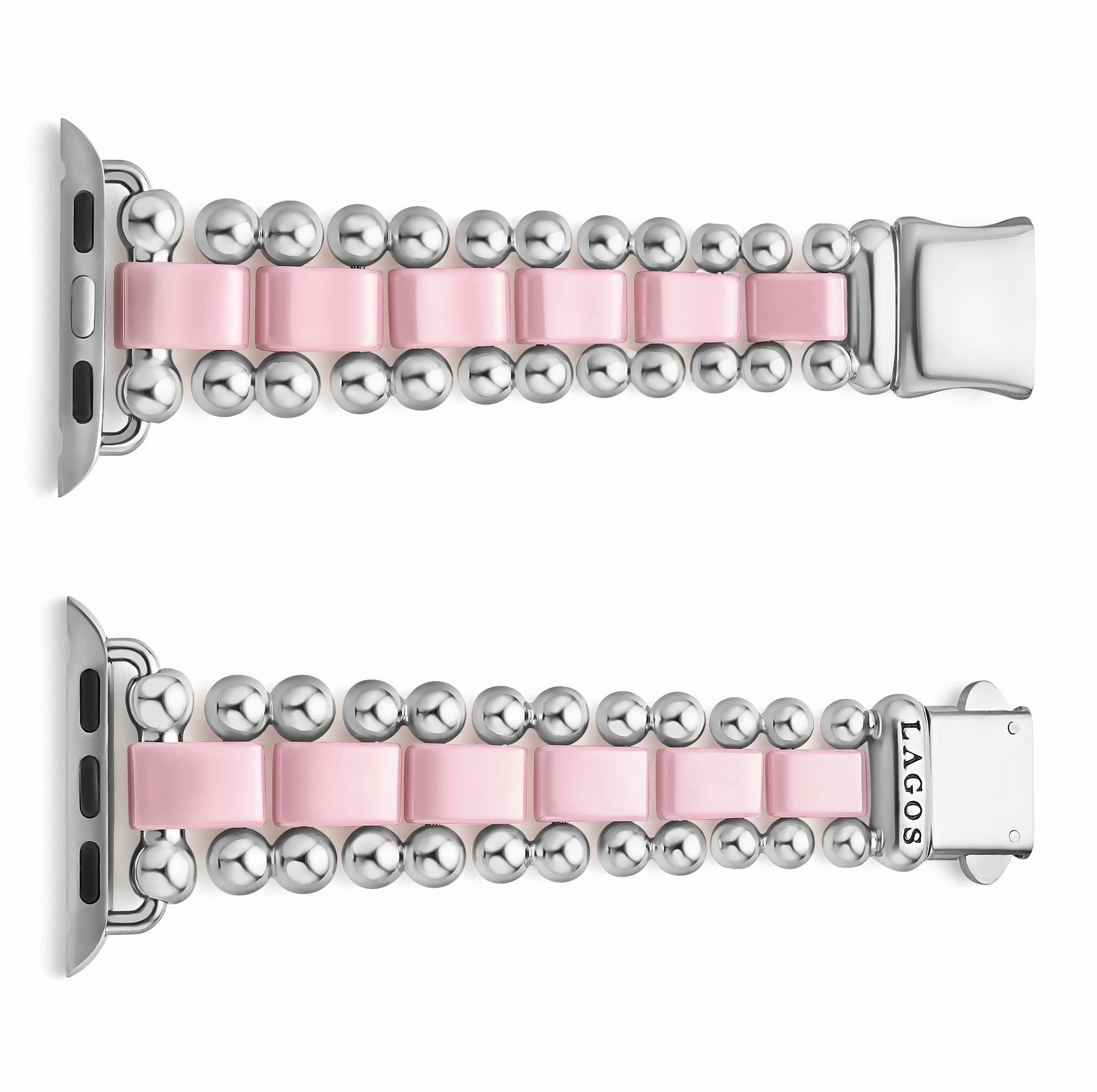 Smart Caviar Pink Ceramic and Stainless Steel Watch Bracelet-38-45mm