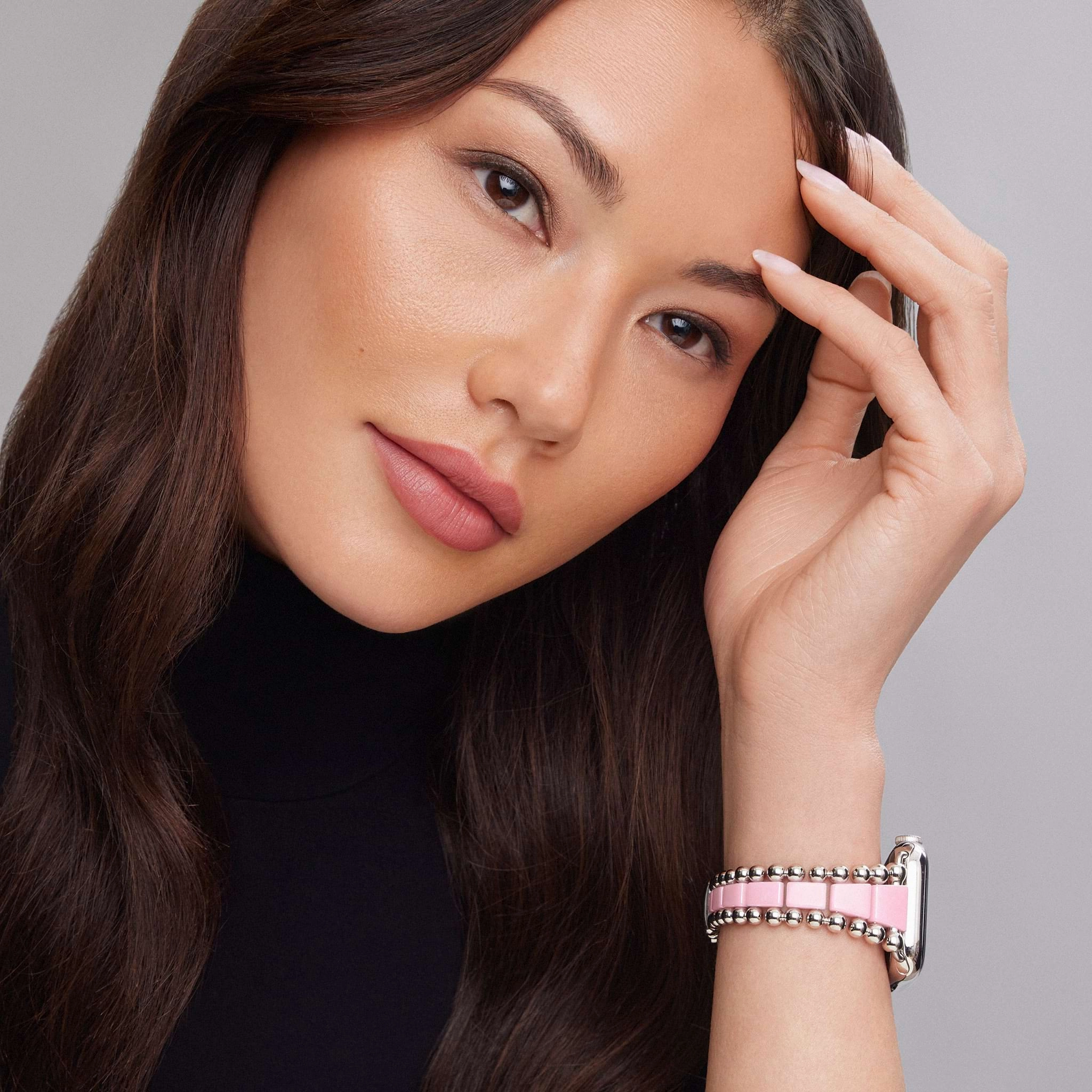 Smart Caviar Pink Ceramic and Stainless Steel Watch Bracelet-42-49mm