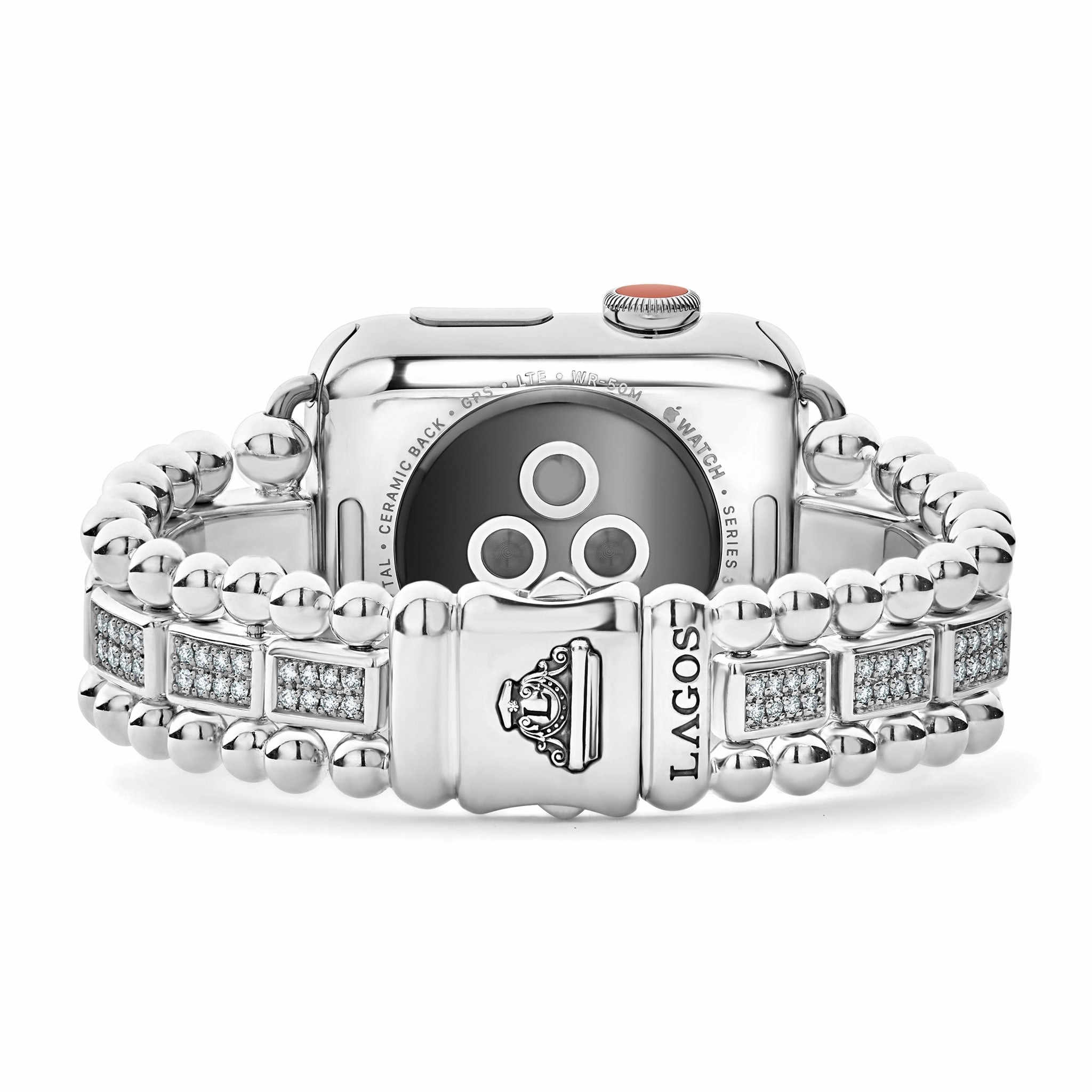 Smart Caviar Sterling Silver Full Diamond Watch Bracelet-38-45mm